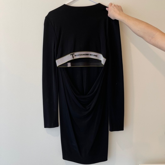 T by Alexander Wang Drape Back Long Sleeve Dress - Picture 4 of 6